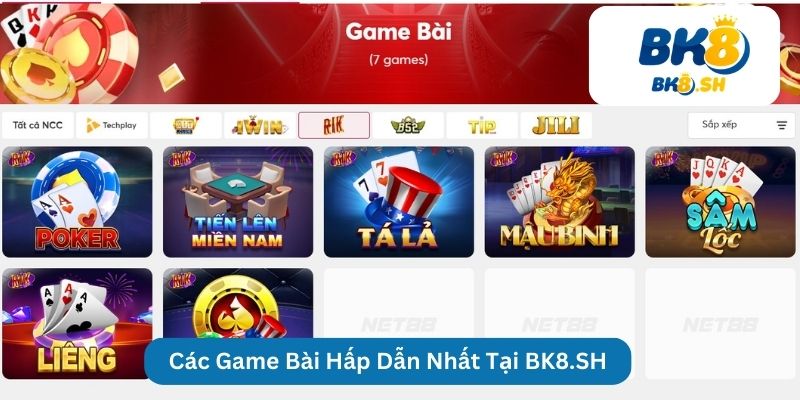 Khám Phá Các Game Bài Hấp Dẫn Nhất Tại BK8.SH